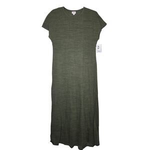 LuLaRoe Maria Solid Green Heather Maxi Dress NEW Size XL